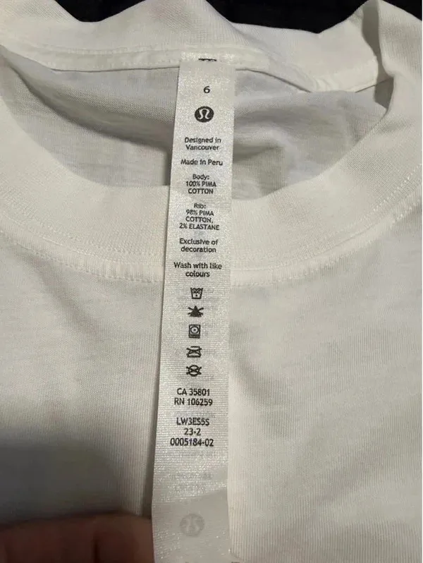Lululemon All Yours Tee *Cotton White Size 6 - Image 3