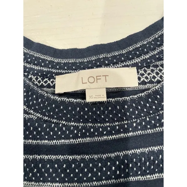 LOFT XS Cinched ruffled knit‎ long sleeve top - Image 5