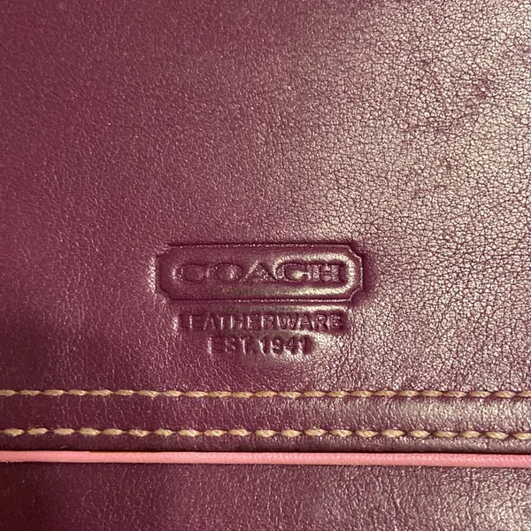 COACH Purple Leather Wallet used in good condition size in pictures - Image 2