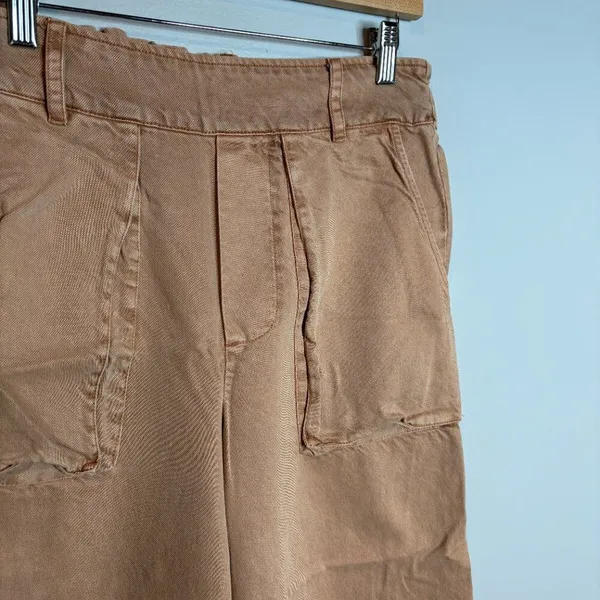 Young, Fabulous & Broke tan wide leg cropped pull on pants - Image 2