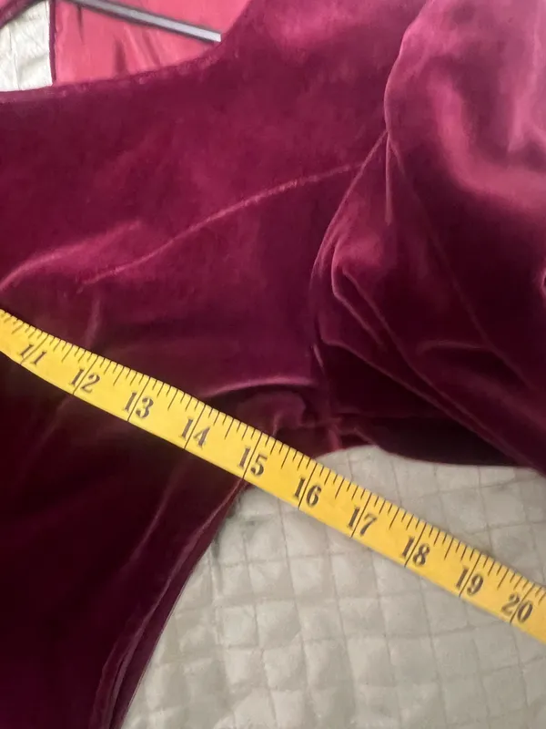 Laura Ashley Vintage Burgundy Velvet Dress 80sRomance Victorian Ralph Christmas - Image 10