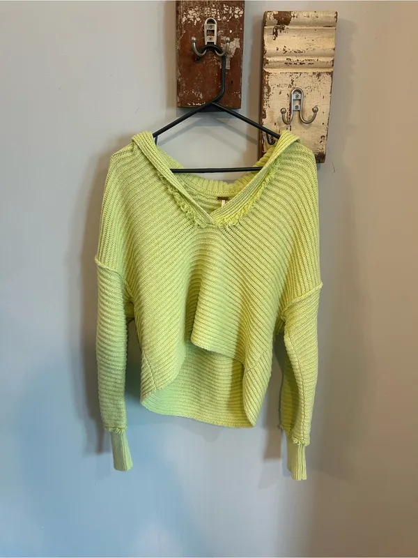 Free People Marlie Pullover Sweater — Acid Lime - Image 2