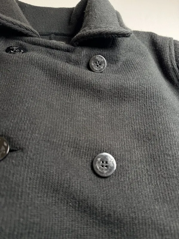OBEY Propaganda Women’s Small Black Double Breasted Knit Peacoat Jacket - Image 7