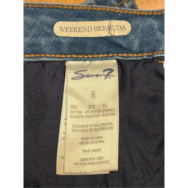 SEVEN7 Womens Weekend Bermuda shorts Size 8 Stretchy Distressed (3855) - Image 4