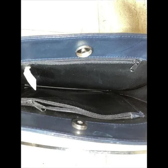 Paule Clement Vintage Bag‎ Black Leather Metal Loop Handle HandMade In Morocco - Image 8