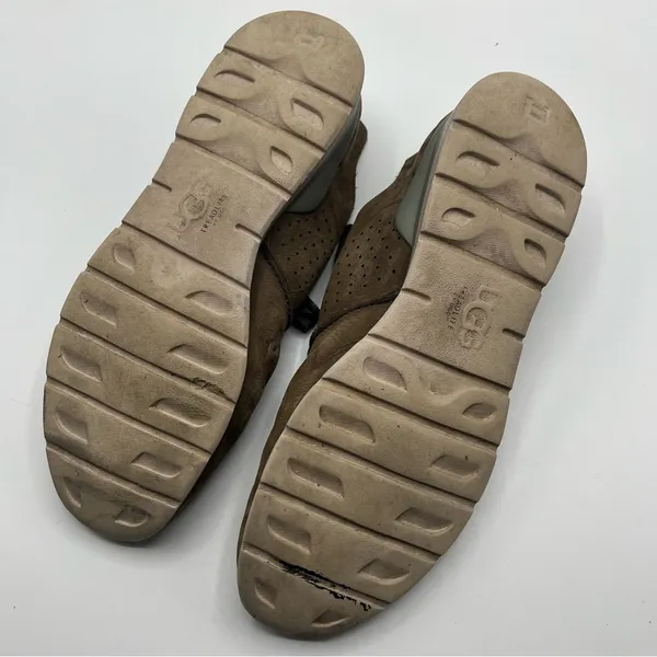 UGG Tye Leather Lace Up Sneakers Brown Nubuck Sz 9.5 - Image 7
