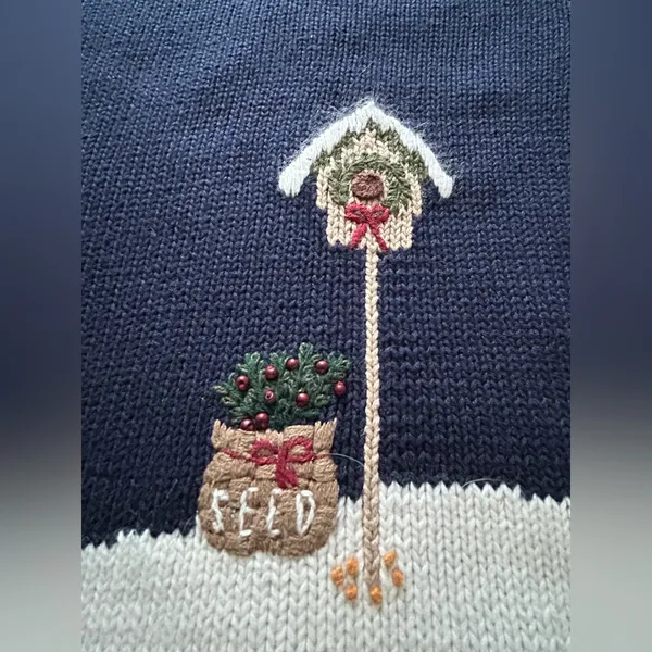 Vintage Croft & Barrow winter snowman embroidered zip-up cardigan sweater. NWT - Image 15