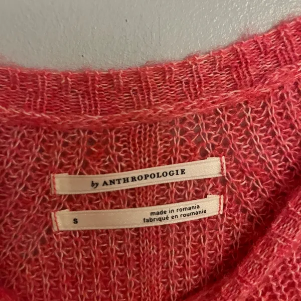 Anthropologie‎ Women's Keely Wool Blend Cable Knit Soft Pink Cozy Sweater Small - Image 4