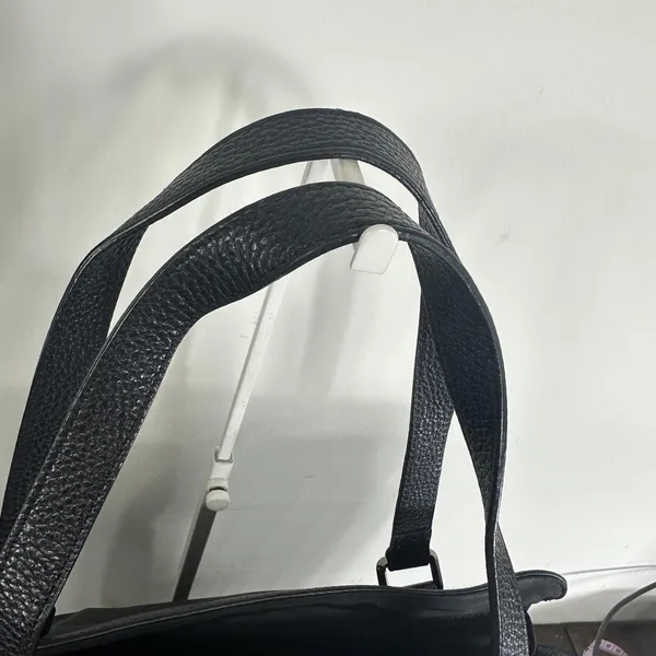 Burberry Tote Bag Womens Large Black Nylon Leather Logo Shoulder Zip Top Handle - Image 13