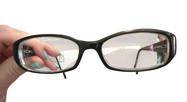 Black Glasses with Rhinestone Drangonfly - Image 2