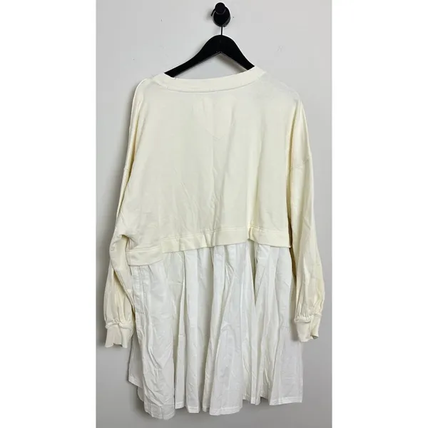 FREE PEOPLE Eleanor Sweatshirt Dress in Grey Combo Size Large - Image 8