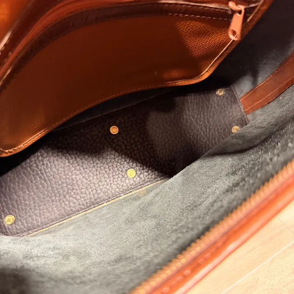 Vintage Dooney & Bourke All Weather Leather Hobo Bag Black‎ Brown Made in USA - Image 7