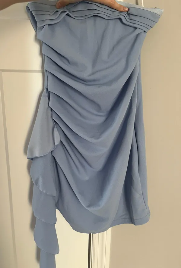 SheIn Baby Blue Strapless Dress - Image 2