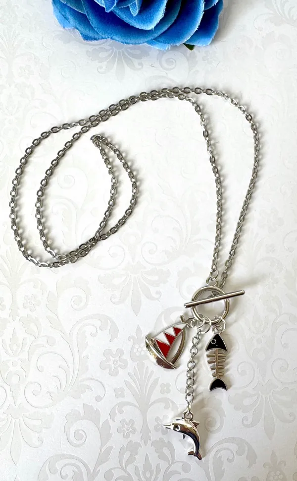 Dolphin Inspired Necklace (719) 🐬 Silver - Image 2