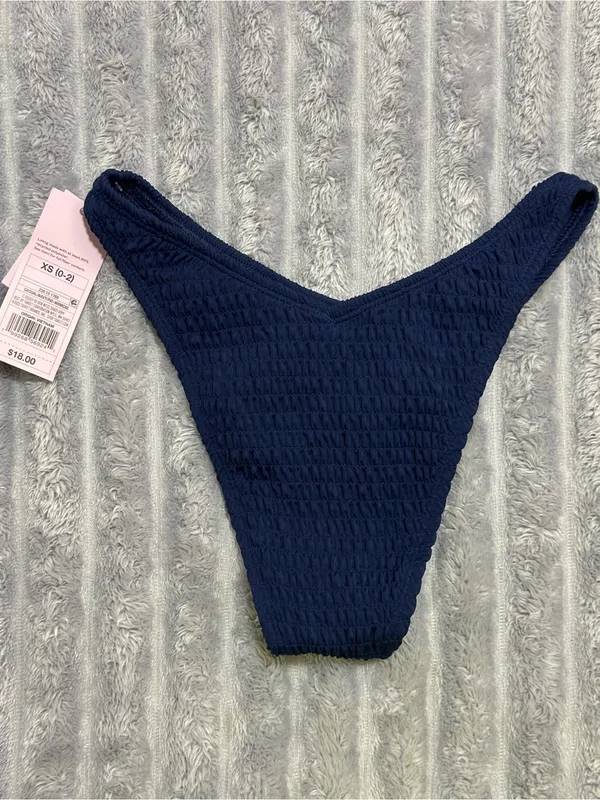 Wild Fable Smocked Bikini Bottom — Navy Blue — XS (0–2) - Image 4