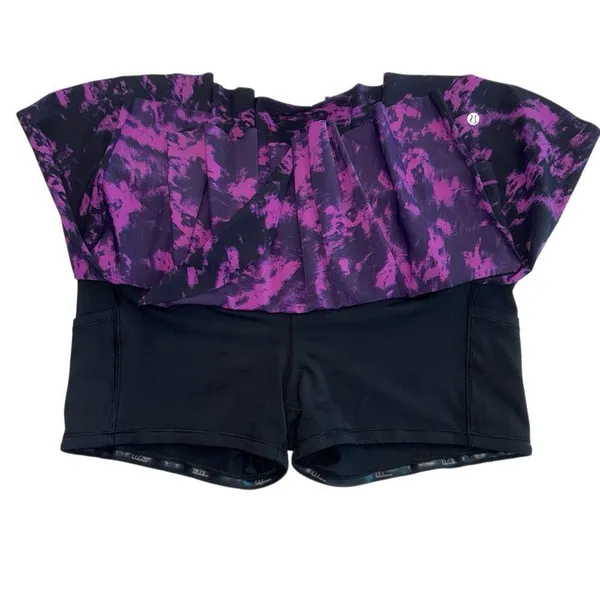Lululemon Hit Your Stride Skirt Breezie Regal Plum Black / Black Size 10 Skort - Image 9