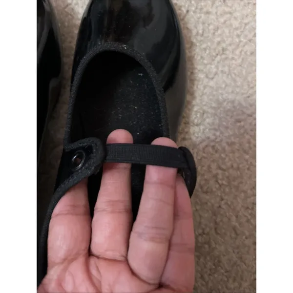 Capezio Tap Dance Shoes Sz 6 Black Patent Sleek Dancing Ballet Jazz Minimalist - Image 3