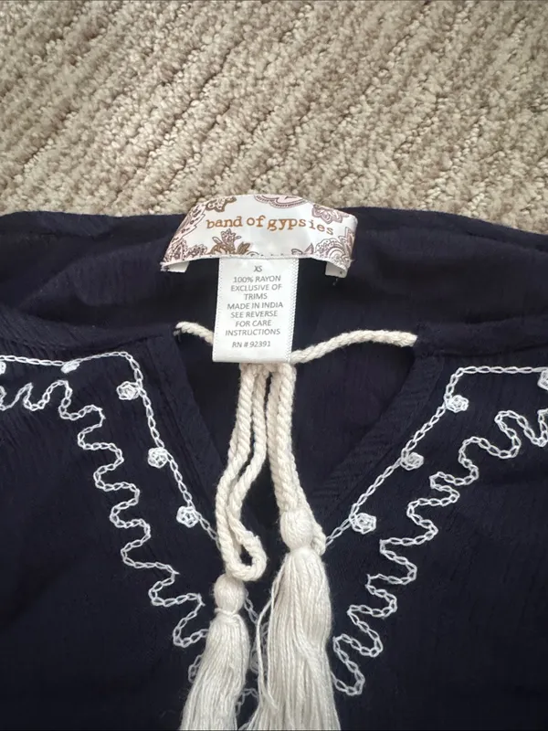Band of Gypsies Navy Blouse - Image 2