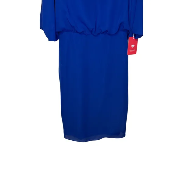 JJ's House Womens Mini Dress Blouson‎ Chiffon 3/4SleeveRoyal Blue Size 4 NWT - Image 3