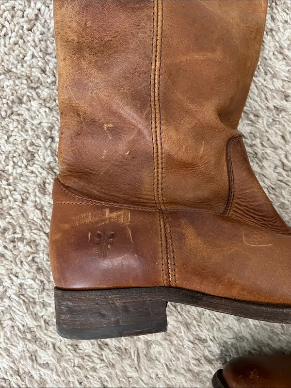 Frye Cara Boots in Cognac Leather - Size 6.5 B - Image 7