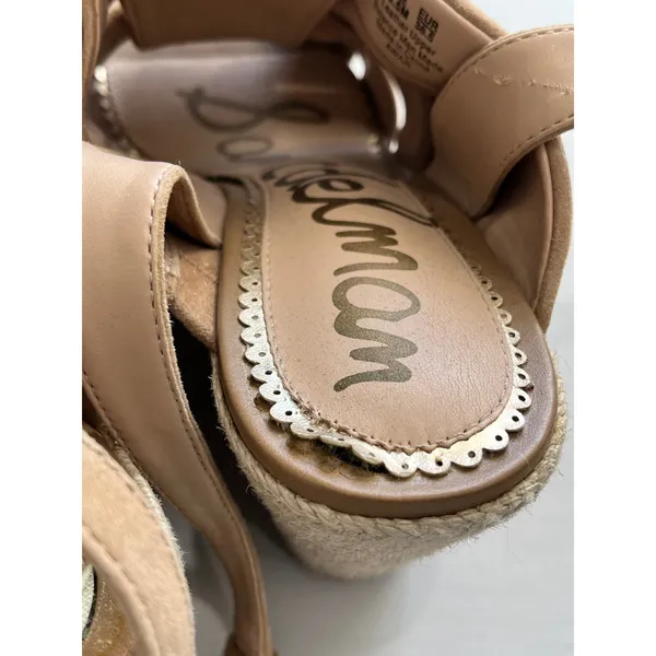 Sam Edelman Tan Suede Espadrille‎ Wedge Sandals Bow Ankle Strap Women Size 6.5M - Image 8