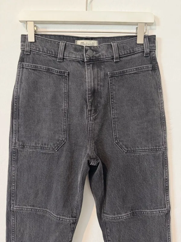 Madewell The 90s Straight Jeans Size 26 Camplin Black High Rise Utility‎ Grunge - Image 4