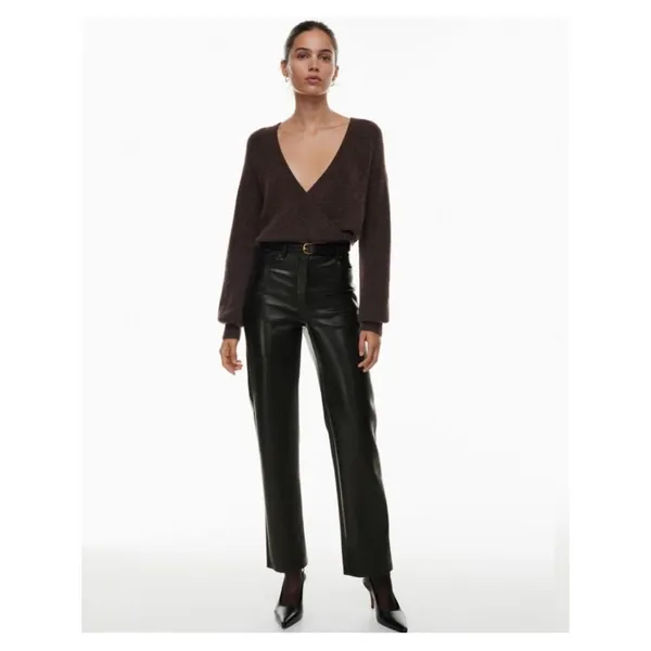 Aritzia Wilfred The Melina Pant Black Vegan Leather Pants Size 4 High Waisted - Image 7