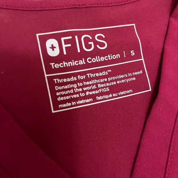 Womens FIGS pink/raspberry scrub top - Image 2