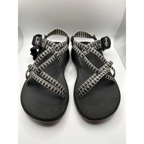 Chaco Z Cloud X Sandals Womens 6 Black White Pixel Grid Strappy Athletic Hiking - Image 3