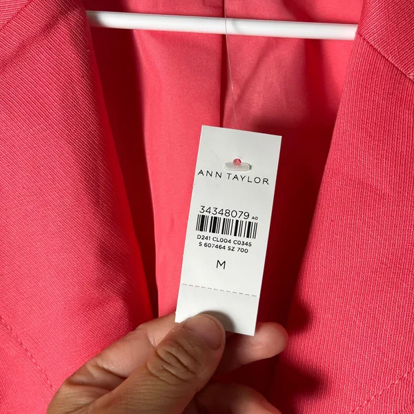 Ann Taylor Coral Pink Lyocell Linen Jacket Modern‎ Minimalist Chic Medium New - Image 5