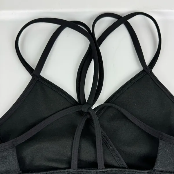 Lululemon Superb Bra Sz 4 Black Practice Cotton Strappy Open Back - Image 11