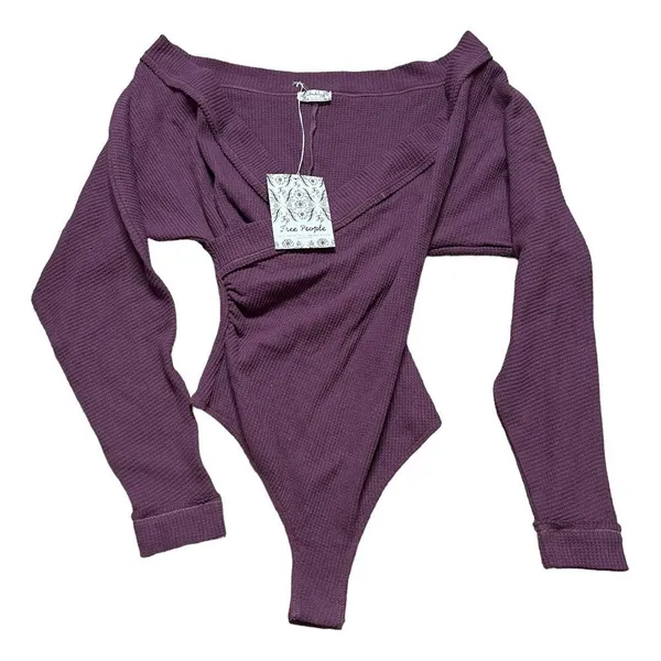 Intimately Free People Lovin’ This Feeling Bodysuit XS Women’s Fig Jam NWT. - Image 2