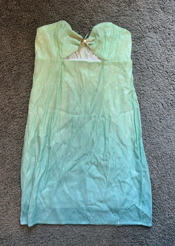 Mint Ombre Strapless Sequin Bodycon Dress Green - Image 2