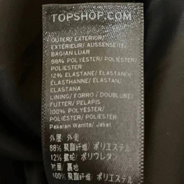 Topshop Navy Blue Zip Up Collar Long Sleeve Windbreaker Rain Coat Jacket 12 - Image 5