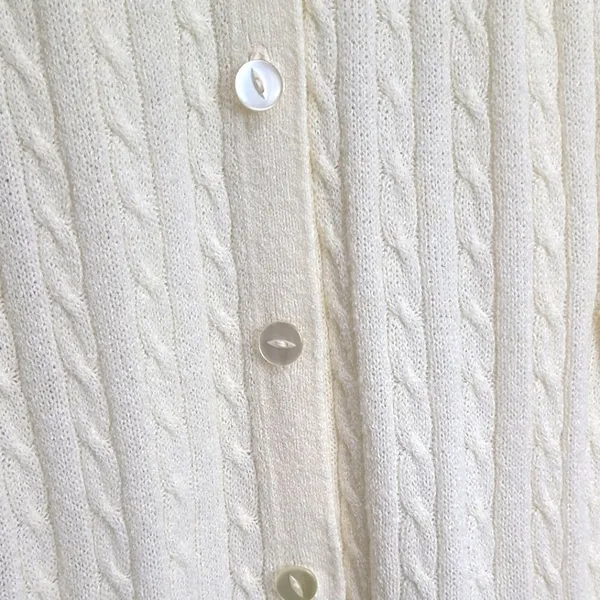 Vintage 60’s chunky knit sweater cape‎ poncho Light ivory - Image 6