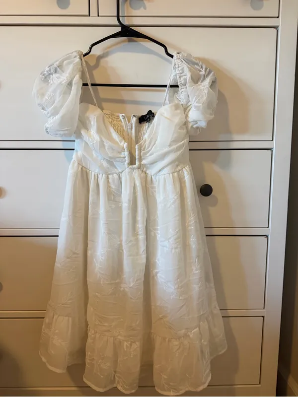 Lulu's White Satin Slip Mini dress with Adjustable Straps - Image 3