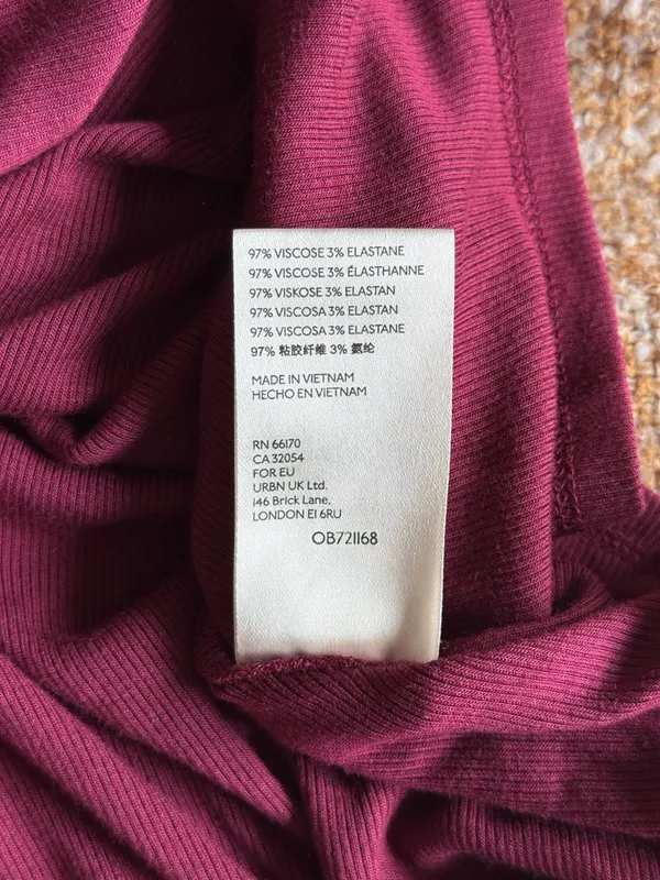 Free People Burgundy Soft Ribbed Long Sleeve Shirt Boho‎ Whimsy A-line XS - Image 6