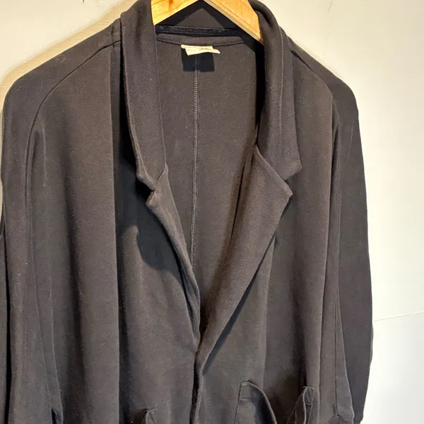 Pact Black Organic Cotton One Button Airplane Blazer - size Large - Image 2
