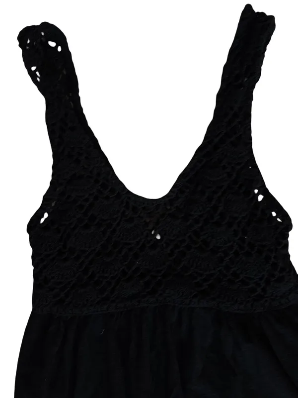 aerie Black Crocheted Top with Tank Lining - Image 2