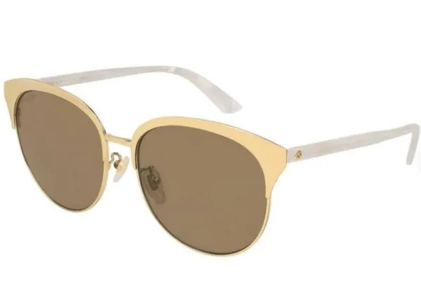 GUCCI Endura Gold 55mm Clubmaster Cat Eye Sunglasses NEW - Image 3