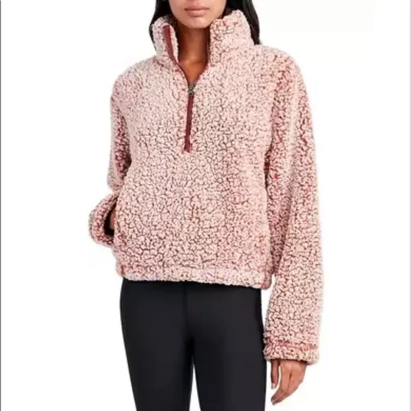 NWT Sage Collective Jet Setter Berber Fleece Half-Zip Sweater Dark‎ Brown Size M - Image 6