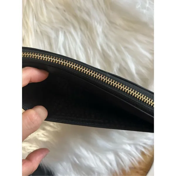 Kate Spade New York Black Gold Zip-Around & Logo Plate Kaden Wallet - Image 3
