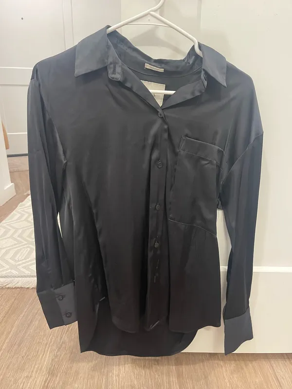 Satin Button Down Abercrombie Long Sleeve - Image 2