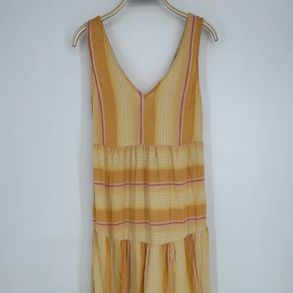 L*Space Clara Dress Small Yellow Striped Boho Tiered Maxi‎ Beach Coverup Summer - Image 7