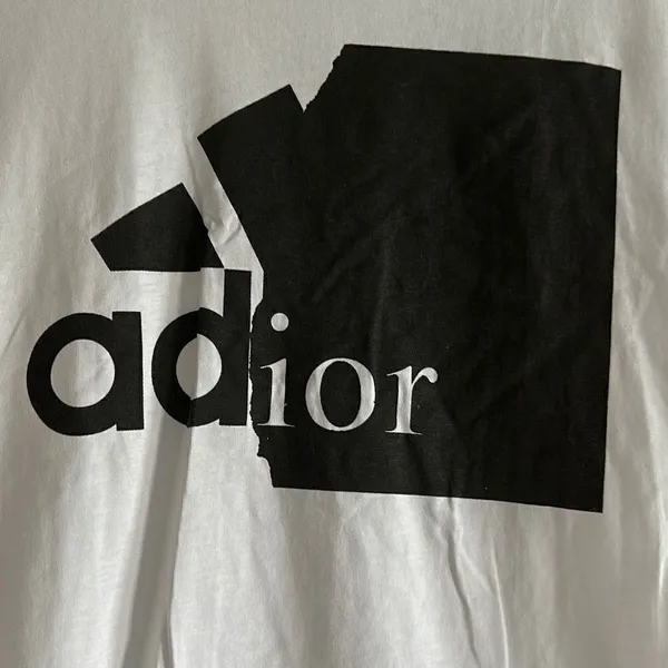 Black Score Addior - Adidas & Dior Collab White T-Shirt - Image 2