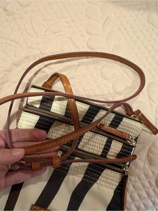 Dooney & Bourke Zebra Print Triple Zip Crossbody Bag - Image 13