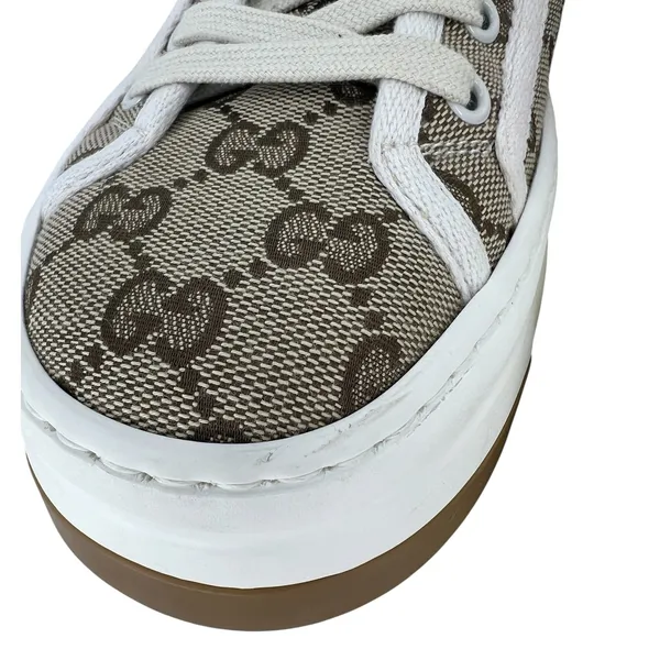 Gucci GG Canvas‎ Platform High Top Sneakers Beige Size 37.5 - Image 12