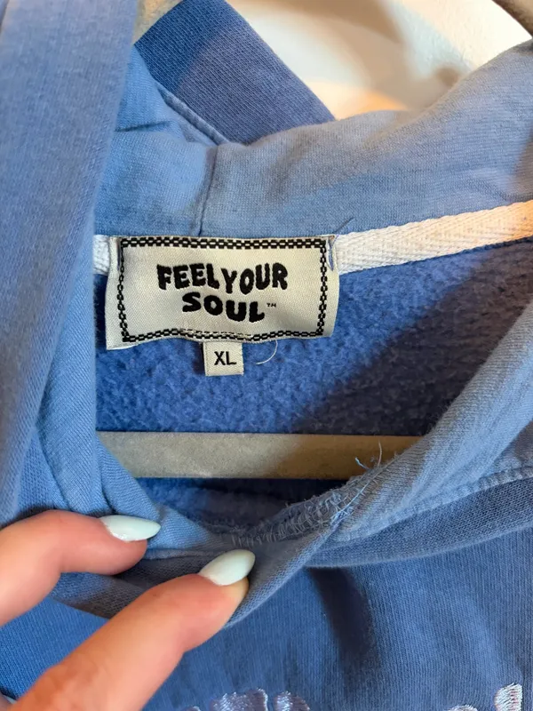 Feel your soul hoodie Blue Size XL - Image 2