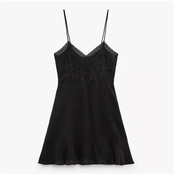 Nwt Zara Embroidered Mini Dress Size M - Image 6