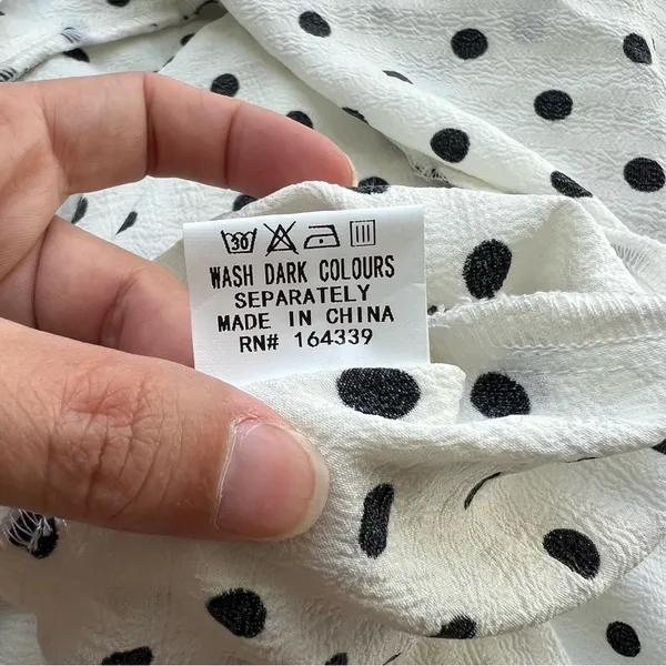 NWT Petal + Pup Tegan ruffle mini skirt polka dots size 12 white black - Image 12
